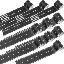 Haconba 10 rolos de fita de estrada de 16,4 ps, fitas de estrada pretas para crianas, pista de carro de brinquedo, decorao de festa de corrid