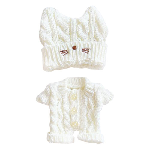 niannyyhouse Roupas de boneca de pelcia de 20 cm, chapu de gato, linha de l, acessrios para bonecas de 8 polegadas (B)