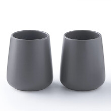 Suportes para escova de dentes cinza fosco para banheiro - Conjunto de suporte para escovao de dentes de cermica de 2 unidades Suporte para pa