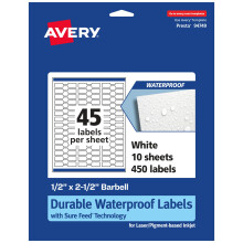 Etichette a bilanciere impermeabili Avery Avery Dureture Waterroo