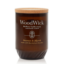 WoodWick Renew Large Candle Rgelse & Myrra Duftlys 13 oz plantebaseret sojavoksblanding julegave lavet med genbrugsmaterialer og teriske olier