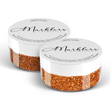 MARBLERS Cosmetic Grade Fine Glitter Duo [Kupfer & Holo Burnt Orange] 0,36 oz (10 g) | Ungiftig | Vegan | Tierversuchsfrei | Lidschatten Nagellac