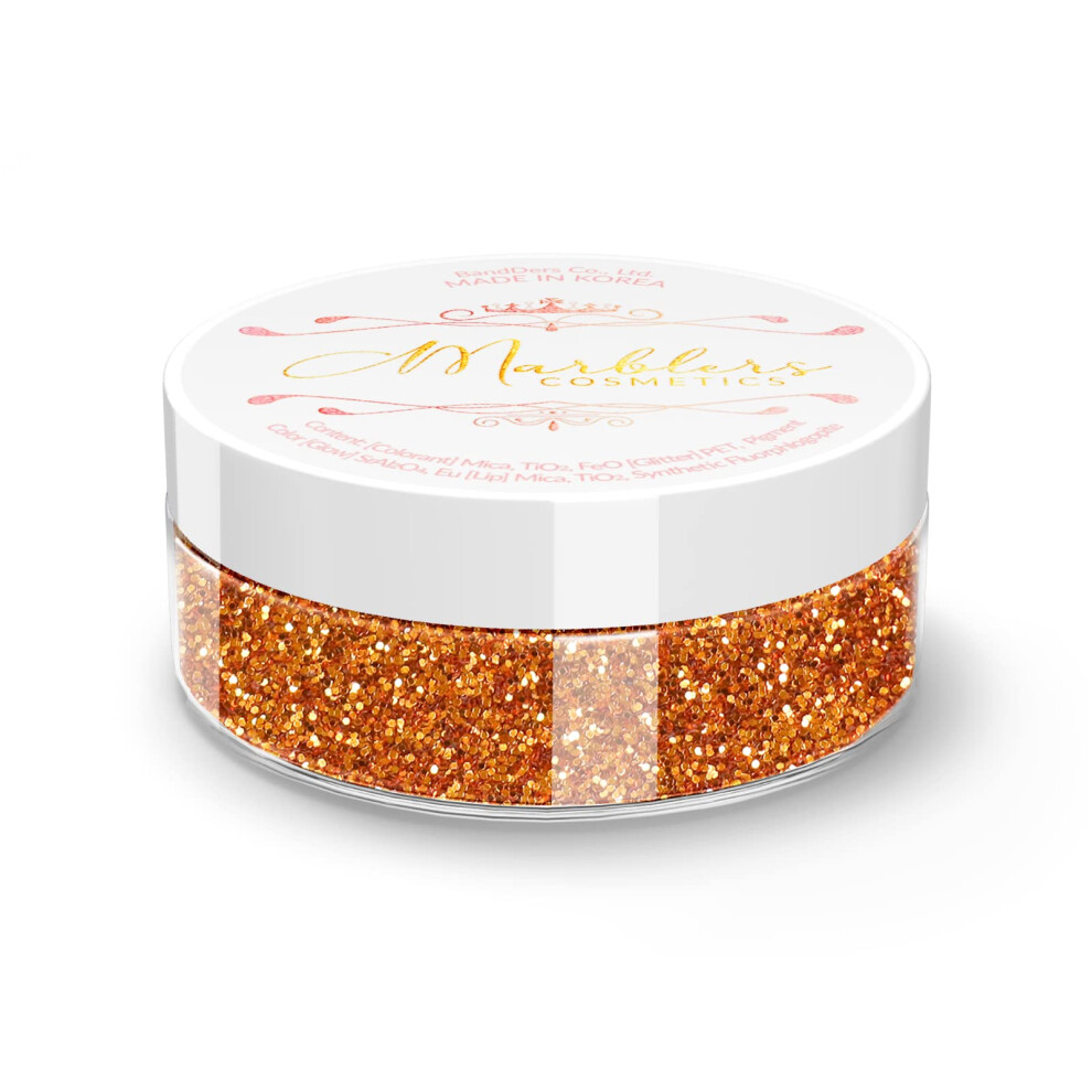 Marblers Cosmetic Grade Fine Twinkle Glitter [Copper] 0.18Oz (5G) | Non-Toxic | Vegan | Cruelty-Free | Eyeshadow Nail Polish Nail Art | Festiva