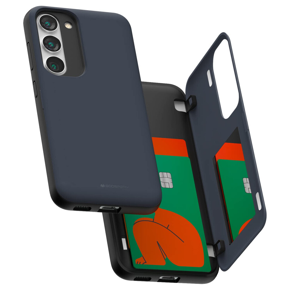 Goospery Magnetic Door Bumper Compatible With Galaxy S23 Case Card Holder Wallet Easy Magnet Auto Closing Protective Dual Layer Sturdy Phone Bac 8809887875679