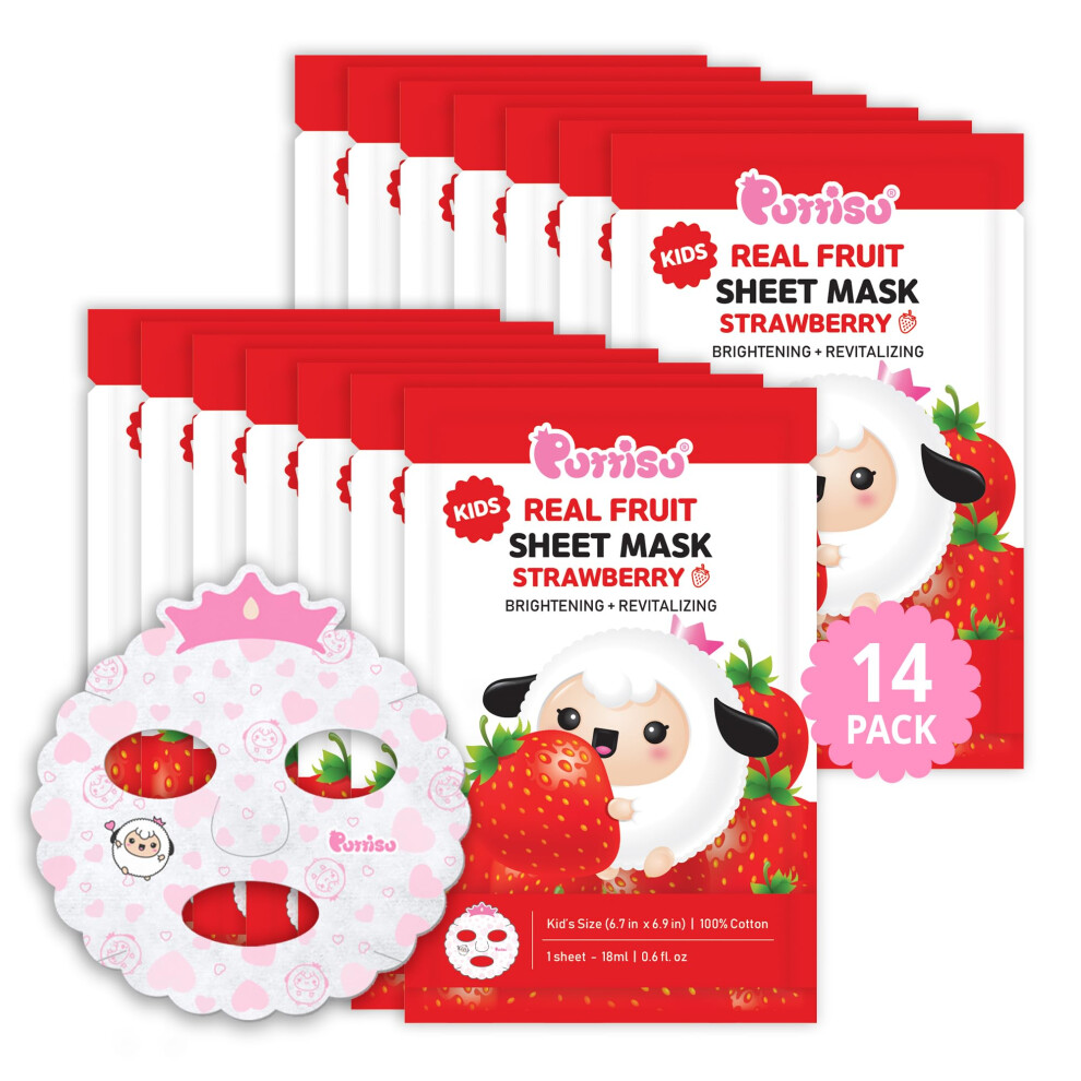 Puttisu Real Fruit Facial Mask Sheet Pour Enfants Enfants - Fabriqu Avec Une Peau De Coton 100% Coton-image
