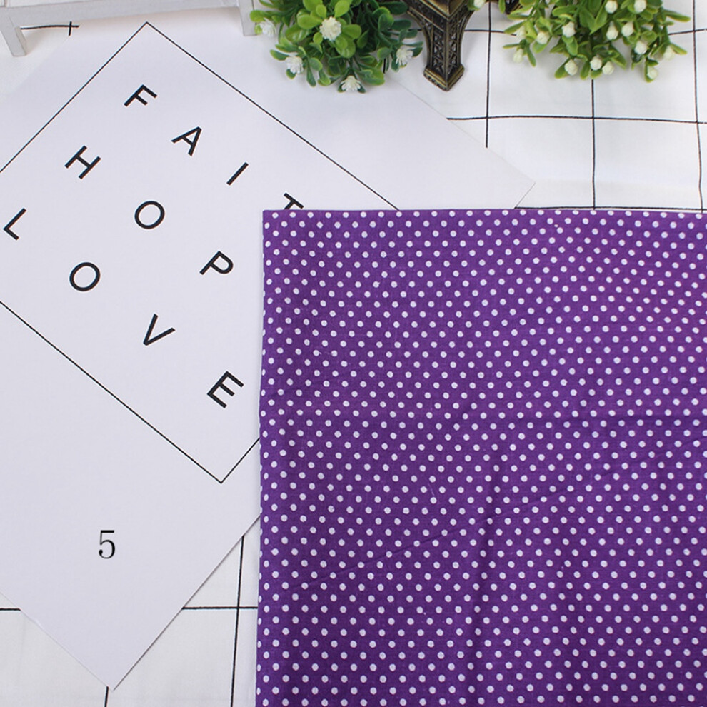 7Pcs 25*25Cm Cotton Fabric Diy Assorted Squares Pre Cut Bedding Duite Quarters Bundle (Purple) 8721324605604