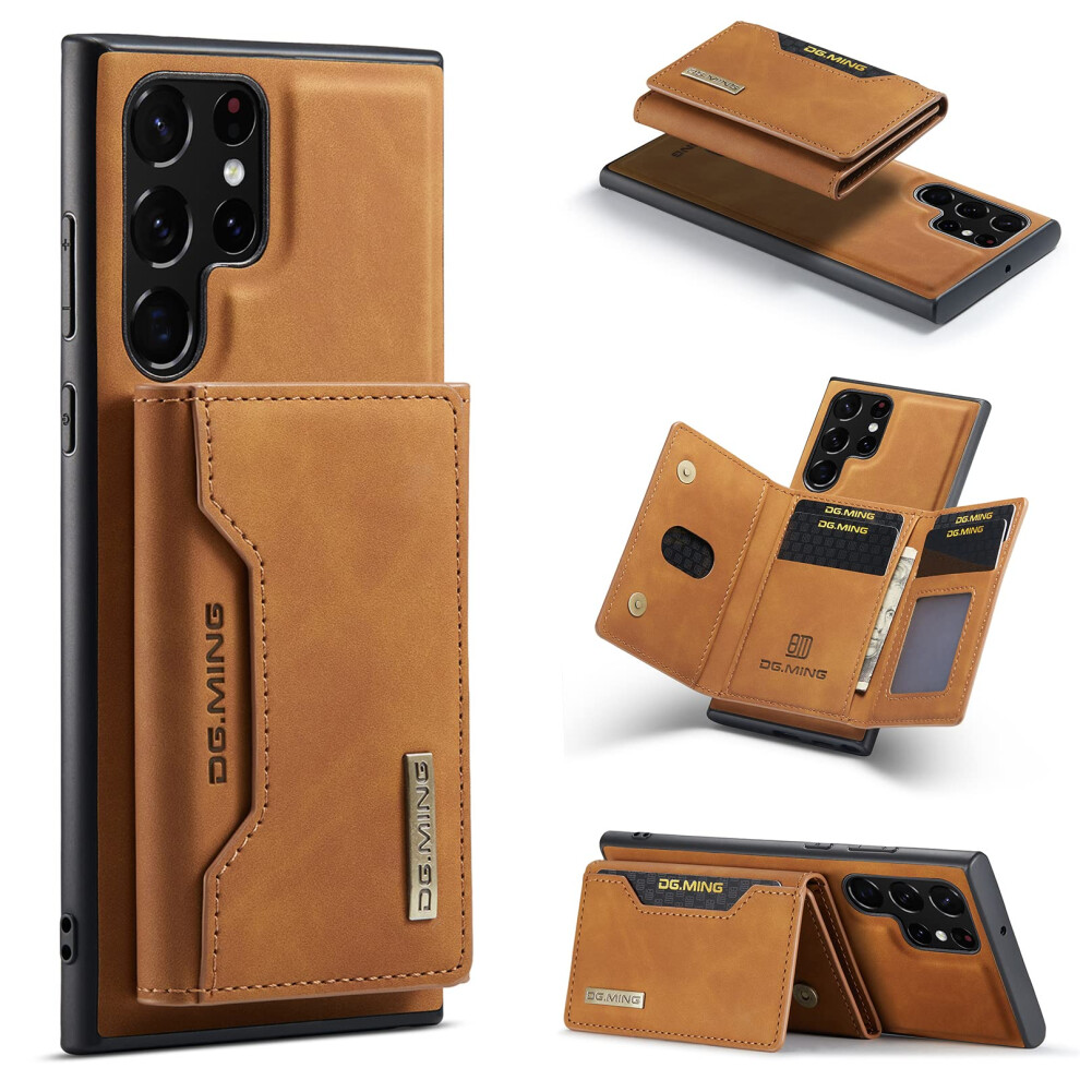 Wallet Case For Samsung Galaxy S23 Ultra Dg.ming Premium Leather Phone Case Back Cover Magnetic Detachable With Trifold Wallet Card Holder Pocke 699972153816