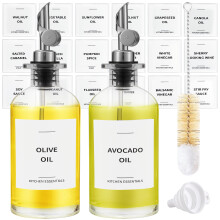 Spaceneat Olive Oil Dispenser Bottle - Includes 55 Kitchen Essential Labels - Cooking Oil Bottles for Kitchen Coffee Syrup Dispenser - Pourer Sp