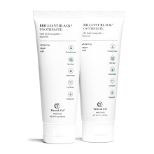 Terra & Co. Brilliant Black Black Hydroxyapatite Dentifricio per denti sbiancanti - USA -fabbricato - Naturaling dentifricio a bassa abrasione senza