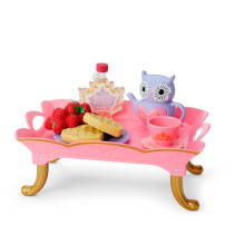 American Girl Welliewishers Desayuno de muecas de 14.5 pulgadas en la bandeja de la cama Bandeja con juego de t y comida para el desayuno para mayo