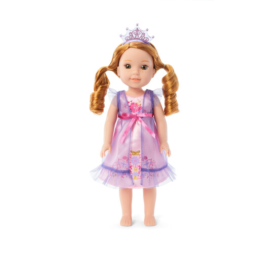 American Girl American Girl WellieWishers Boneca de 14,5 polegadas Royal Ruffles Nightie & Robe com tiara para maiores de 4 anos 1