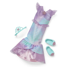 American Girl WellieWishers 14,5-tommer dukke 2-i-1 Sparkly Havfrue-outfit med pandebnd og balletflader til alderen 4+