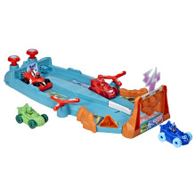 PJ Masks Animal Power Smash and Zoom Racetrack Preschool Toy Zoomzania Raceway Vehicle Playset with 4 Cars for Kids Ages 3 and Up (Amazon Exclusive)