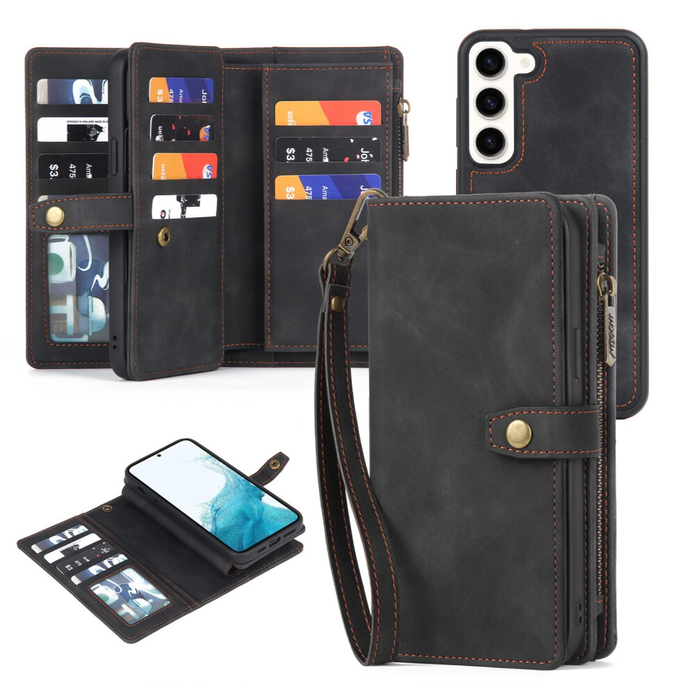 Twohead For Samsung Galaxy S22 Wallet Case With Card Holder & Detachable Magnetic Phone Case For S22 6.1 Inch Pu Leather Shockproof Protective Ph 772168898248
