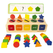 Woodenfun Color Fese Ordining giocattolo per il bambino 1-3 Montessori Wooden Strere Stretter Colore Matching Box Game Game Toys Sensory Giocate per