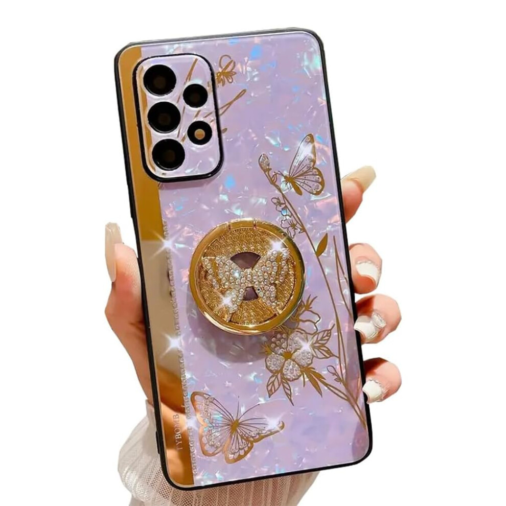 F R Samsung Galaxy A72 Bling Case Luxus F R Frauen M Dchen Teenager Design Niedlich Glitzer Diamant Strass 3D Schmetterling Marmor Spiegel Fancy-image