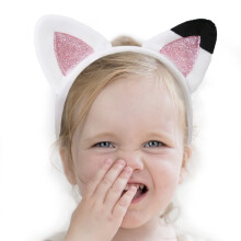 Creatoy Katte?rer Pandeb?nd B?rne dukkehus plysleget?j Glitter Pandeb?nd Sm?b?rn Kitty H?rb?nd Dukkehus Festartikler Halloween Dress Up Favors