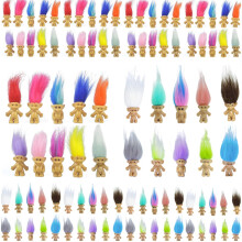 100KS mini troll panenky PVC Vintage troll panenky Mini akcn figurky 1,2"""" zavrace dortu chromatick rozkon roztomil chlapecky Kolekce koln