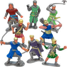 Liberty Imports 8 PCS Medieval Knight Figures - Toy Soldiers Free-Standing Figurines with Realistic Details Medieval Party Decorations and Cake
