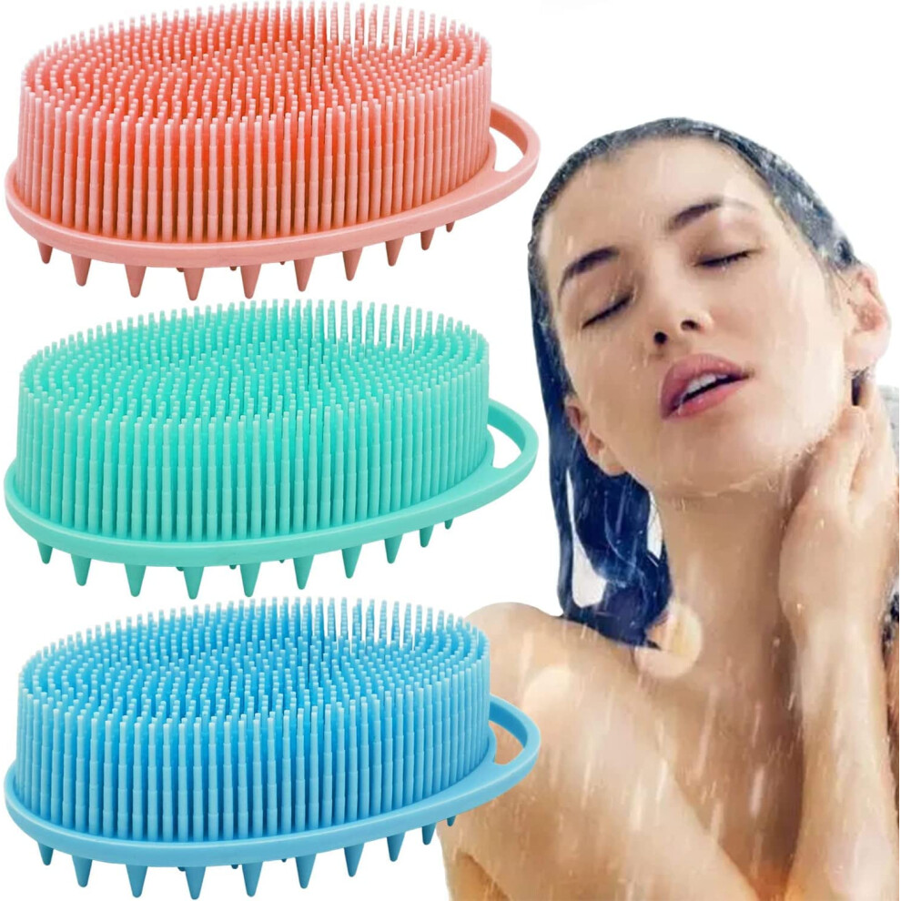Silicone Body Brush Exfoliating Body Scrubber Silicone Body Scrubber Loofah Silicone Bath Brush Soft Exfoliating Body Bath Shower Scrubber Br