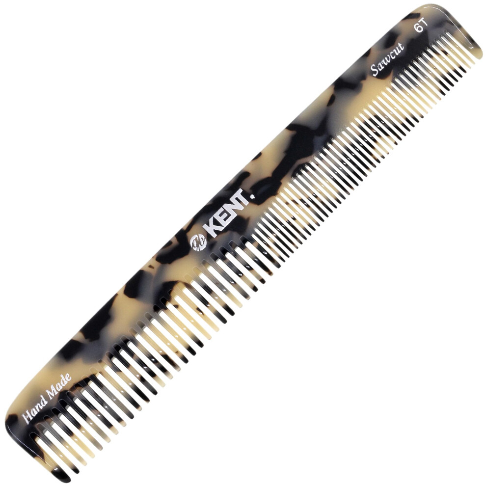 Kent 6T Tw Fine Tooth And Wide Tooth Hair Comb Handmade Styling Comb For Hair Care Barber Combs Beard Combs For Men Styling Grooming For Men