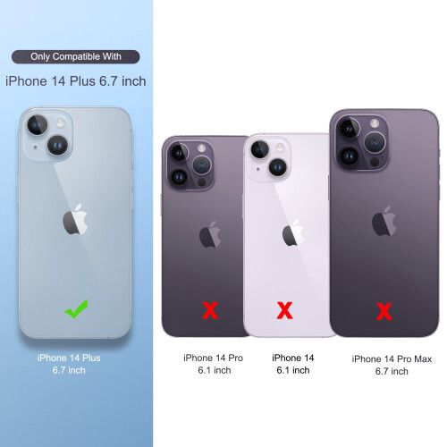 ULAK ULAK iPhone 14 Plus Wallet Case met Kaarthouder [RFID Blokkering], Flipcase voor Vrouwen 2