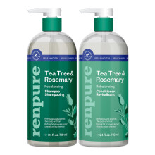 Renpure Tea Tree & Rosemary Shampoo & Conditioner Set  Plant Based - Refreshes & Rebalances Hair and Scalp - For Oily/Normal Hair - Tea Tree Leaf