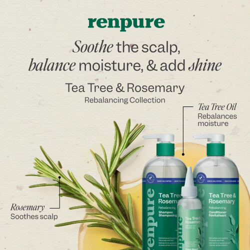 Renpure Tea Tree Tree & Rosemary Shampoo & Conditioner Set Plant Bash 2