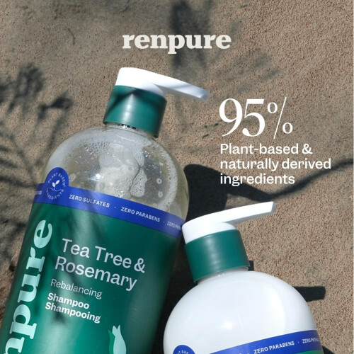 Renpure Tea Tree Tree & Rosemary Shampoo & Conditioner Set Plant Bash 1