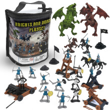 Liberty Imports Middeleeuwse Ridders en Draken Figuren Speelset - 42 Plastic Fantasie Soldaat Figuren