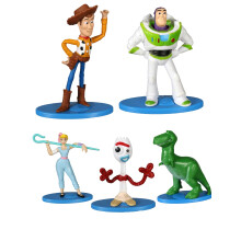 Disney Pixar Toy Story 4 Mini Figuras Bolo Toppers Conjunto de 5 - Buzz Lightyear Woody Forky Bo Peep Rex