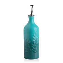 Frasco dispensador de azeite de cermica Sweejar 20 onas com design de relevo Frasco dispensador de leo e vinagre EVOO com bico para cozinha co