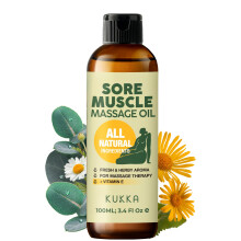Kukka Muskelkater-Massagel fr Massagetherapie 3,4 Fl Oz 100 % reiner natrlicher Eukalyptus und rmische Kamille, entspannendes Krper- und Ges