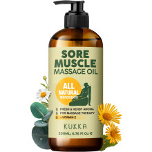 Kukka Muskelkater-Massagel fr Massagetherapie 6,76 Fl Oz 100 % reiner natrlicher Eukalyptus und rmische Kamille, entspannendes Krper- und Ge
