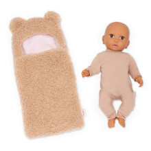 LullaBaby - Boneca realista de 14 polegadas - Tom de pele verde-oliva e olhos castanhos - Ultra - Urso macio - Cuddler temtico - Brincar de fing