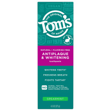 Toms di Maine Antiplaque e sbiancamento Fluoruro Free Dentifricio Spear menta 4,5 once