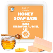 Skin Said Yes 5Lb Honingzeepbasis - Benodigdheden voor het maken van smelt- en gietzeep - SLS/SLES-vrij Nee Palmolie Natuurlijk met biologische h