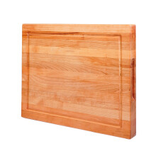 CONSDAN Wood Cutting Board for Kitchen USA Grown Hardwood 16 x 12 Solid Cherry Wood with Invisible Inner Handle Prefinished with Food-Grade O