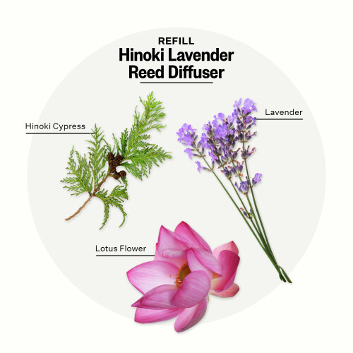 Apotheke Luxury Scented Oil Reed Diffuser Liquid Refill (Hinoki Lavender) - Premium Home Fragrance Diffuser Refill Set with Sticks 1