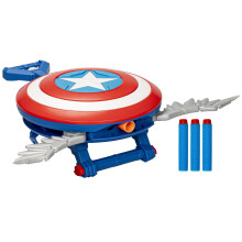 Marvel Studios Captain America Brave New World NERF Skyshot Blaster Shield Rollenspel Speelgoed Superheld Speelgoed voor kinderen vanaf 5 jaar