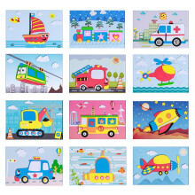Lovyan 3D EVA Foam Stickers for Toddlers 12PCS Sticky Foam DIY Craft Preschool Art Class Drawing Sticker Puzzle Art Kit for Kids Boys Girls (Vehi
