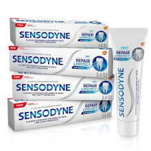 Sensodyne Repair and Protect Mint Toothpaste  Toothpaste for Sensitive Teeth and Cavity Prevention  3.4 oz (Pack of 4)