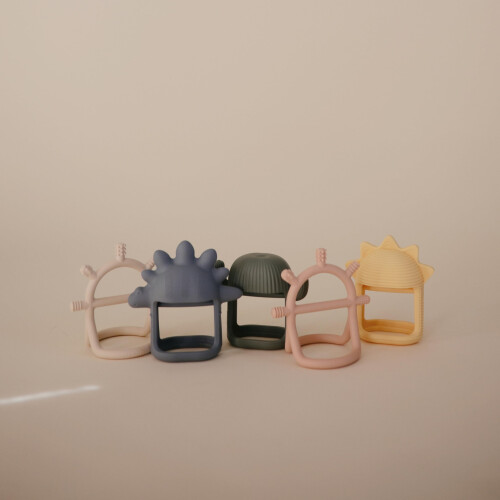 mushie Silicone Baby No-Drop Sun Teether Toy 2