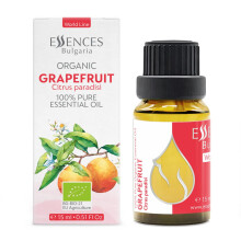 Essences Bulgaria Olio essenziale di pompelmo organico 0,51 fl oz 15ml citrus paradisi 100% puro grade terapeutico non diluito naturale per l'aromate