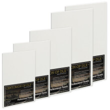 Centurion Deluxe Professional Oil Pched Linen Bundles de lienzo: incluye 48 paneles de lona de tamao pequeo para artistas aulas de estudiantes y m