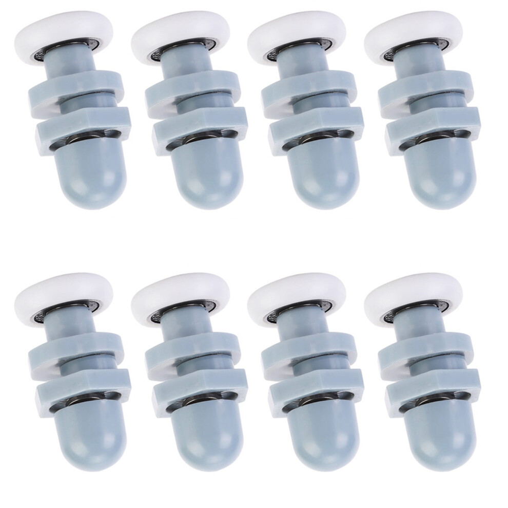 8Pcs Durable Plastic Sliding Roller Track Door Wheel Bathroom Glass Door 3141324608774