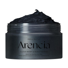Arencia Fresh Cloud Sea Salt Body & Scalp Scrub (zwart) - Exfoliant Bump Eraser voor zijdezachte huid Koreaanse huidverzorging