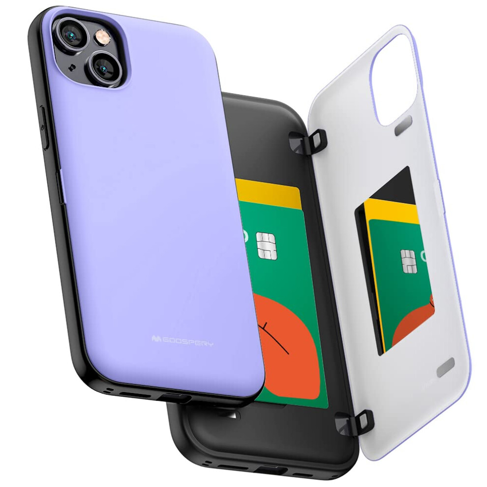 Goospery Magnetic Door Bumper Compatible With Iphone 15 Plus Case Card Holder Wallet Easy Magnet Auto Closing Protective Dual Layer Sturdy Phone 8809887917782