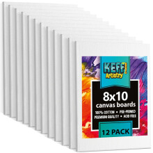 KEFF 12er-Packung Leinwand zum Malen, 8 x 10 Leinwand, Vorteilspackung, Kunstbedarf f   r Erwachsene und Kinder     kleine Leinwandtafel zum Malen