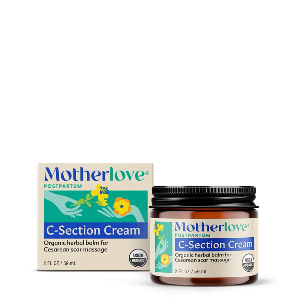 Motherlove Cream C-Section (2 Oz) Organic Herbal Balm For Cesarean Scar Massage